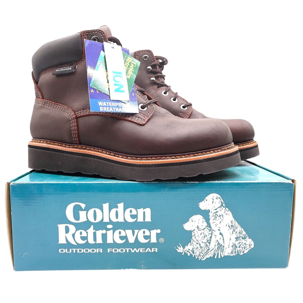 Golden Retriever 2901 Boots Mens 11 M Dark Brown Leather NWT Vintage Deadstock